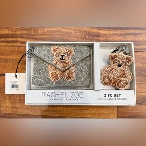 🏷️ New Rachel Zoe beaded bear set keychain coin purse